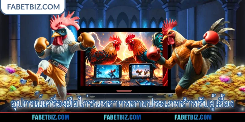 อุปกรณ์เครื่องมือไก่ชนหลากหลายประเภทสำหรับผู้เลี้ยง